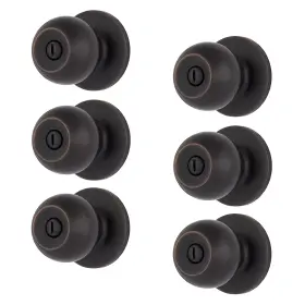 E2435-150-6a Brinks Transitional Privacy Door Knob - Tuscan Bronze 6 Pack