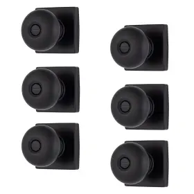 E2436-122-6a Brinks Contemporary Privacy Ball Door Knob Modern Lock 6 Pack Matte Black
