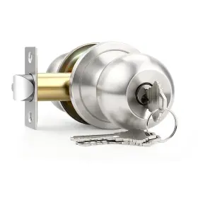 Brotima Fba-zy-1007-et-sn-1p 1 Pack Keyed Entry Door Knob With Lock 2.56 Inches Satin Nickel