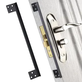 Bz-1001 Bryzaxu Door Latch Guard Home Security Lock Plate Outswing 11 Inch - 1pack Black