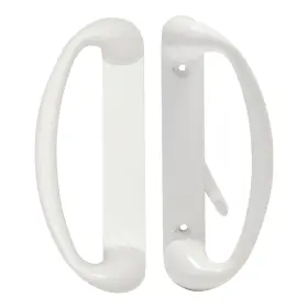 Built Industrial 194425388208 Sliding Glass Door Handle And Lock - Mortise Style White Diecast Fits 3-15/16