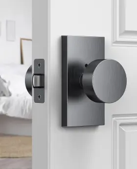 Sy2129-sg-1 Calzibeno Satin Chrome Door Knobs Privacy Knob Interior Rectangular Modern