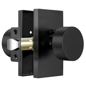 Zmx-yss-001mb Calzibeno Matte Black Door Knobs Privacy Knob Interior Rectang
