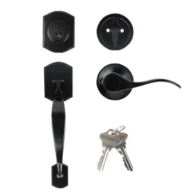 Cd-p-l-20 Cielsa Dawn Front Door Handleset With Knob - Black