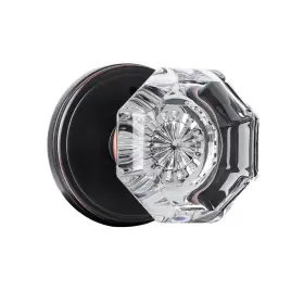 Clctk 635408120458 Glass Door Knobs Interior With Lock Vintage Crystal Privacy Octagon Oil Rubb