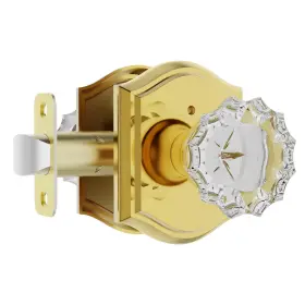 Clctk 639395277911 Glass Door Knobs Interior With Lock Crystal Privacy Gold Knob Polished