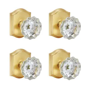 Clctk 653858390627 4 Pack Crystal Glass Dummy Door Knob Satin Brass