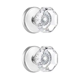Clctk 653858390689 2 Pack Crystal Dummy Door Knobs Non-turning Single Side Knob Pol