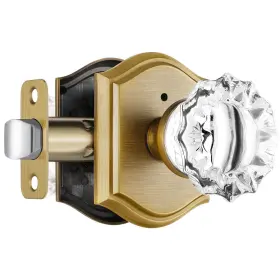 Fgt-01 Clctk Glass Door Knobs Interior Vintage Style Privacy Crystal With Lock