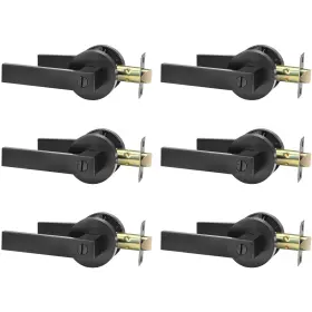 Lever-1 Comfylichi 6 Pack Matte Black Privacy Door Handles - Keyless Interior Knobs Heavy