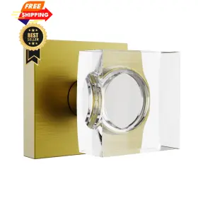 Coolnews 635408118752 Antique Brass Door Knob - Crystal Glass 1 Pack Passage