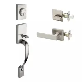 Copper Creek 313104922957 Craftsman Satin Stainless Door Handleset With Handle Trim