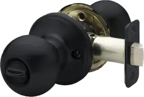 Bk2030bc Copper Creek Matte Black Door Knobs - Round Colonial With 1 Pack