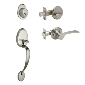 Cz2610xkll-ss Copper Creek Lever Handleset Satin Stainless Doorset Lefthand Scandinavian Trim Modern