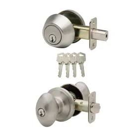 Ekdb141ss Copper Creek Egg Door Knob Keyed Alike With Satin Stainless
