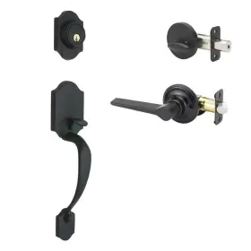 Hz2610xzl-bc Copper Creek Door Handleset With Contemporary Handle Trim Steel Universal Black