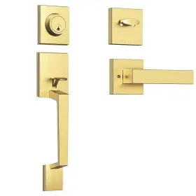 Mbstz-g01 Dearstar Front Door Handle Set Gold Heavy And Deadbolt Entry