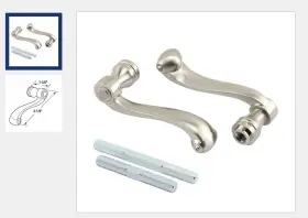 E2663 Defender Security Prime-line E 2663 French Door Levers Heavy Weighted Casting Design Satin Nickel