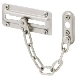 U-10386 Defender Security Prime-line U 10386 Door Guard With Steel Chain Satin 1 Pack Nickel