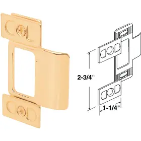 U-9486 Defender Security Small Brass Adjust-a-strike Plate U 9486