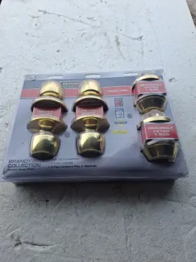 Defiant 038678082269 Polished Brass Entry Knob Deadbolt Project Pack