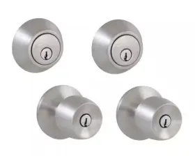 Defiant 050134007680 Brandywine 2 Pack Single Cylinder Deadbolt Stainless Steel Keyed Entry