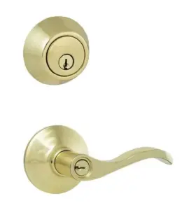 Defiant 050134007826 - Naples Polished Brass Combo Pack With Single Cylinder Deadbolt New