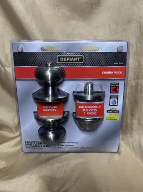 Defiant 050134990944 Hartford Keyed Entry Door Knob And Single Cylinder Deadbolt Combo Pack