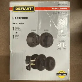 1007789923 Defiant Hartford Matte Black Single Cylinder Combo Pack