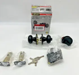 32bgx9d1b Defiant Hartford Matte Black Single Cylinder Combo Door Knob And Deadbolt Pack
