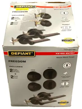 32mex9d1bd Defiant Keyed Entry Project Pack Single Cylinder Matte Black Freedom