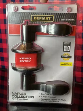534899 Defiant Naples Collection Satin Nickel Keyed Entry Door Handle # - New