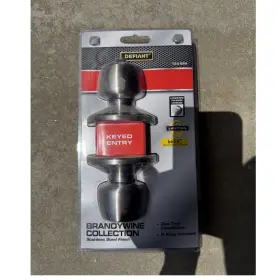 Defiant 66147 Brandywine Keyed Entry Door Knob Lock Stainless Steel Finish Keys