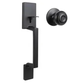 Hpx9g3 Defiant Vancouver Entrance Door Handle Set Matte Black With Knob