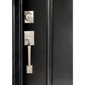 Delaney 694036779254 Hardware - Avino Entry Door Handleset And Deadbolt Satin Nickel