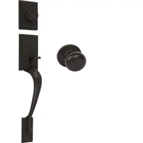 240607 Delaney Hardware Knob Handlesets 3 Inch L Classic Zinc Mounting Entry Black