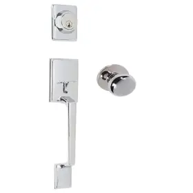 240802 Delaney Hardware Entry Door Handleset Single Cylinder Deadbolt Bright Chrome