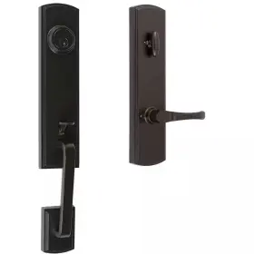 Delaney Hardware 313028682647 Italian Collection Briona Black Dummy Door Handleset With Artino Interior Left-h