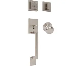 Delaney Hardware 313051220274 Avino Satin Nickel Single Cylinder Deadbolt Entry Door Handleset