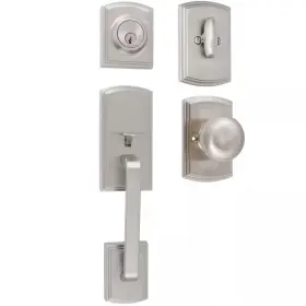 Delaney Hardware 313053515507 Visconti Single Cylinder Satin Nickel Door Handleset With Santo Interior