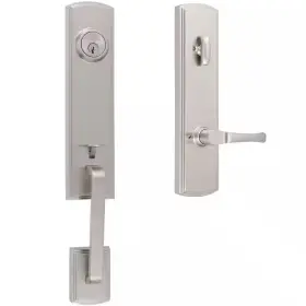 Delaney Hardware 313115489470 Italian Collection Briona Single Cylinder Satin Nickel Door Handleset With Artin