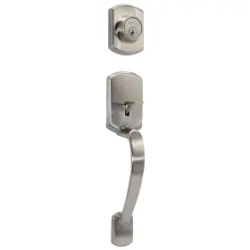 340100 Delaney Hardware Entry Door Handleset Satin Nickel Single Cylinder Mechanical
