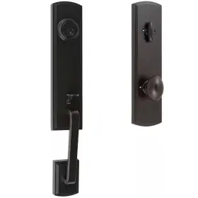 Delaney Hardware 445011648613 Italian Collection Briona Single Cylinder Black Door Handleset With Canova Inter
