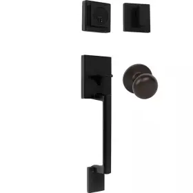 Delaney Hardware 445031512536 Avino Black Single Cylinder Deadbolt Entry Door Handleset