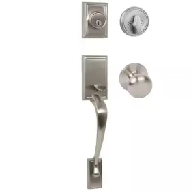 Delaney Hardware 445040156110 Kellington Satin Nickel Single Cylinder Deadbolt Entry Door Handleset