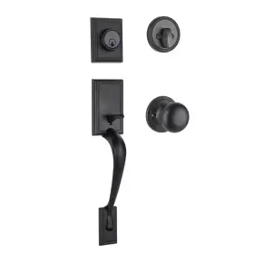Delaney Hardware 705353436192 Kellington Black Single Cylinder Deadbolt Entry Door Handleset