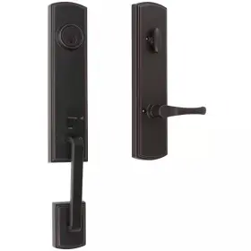 Delaney Hardware 711181313550 Italian Collection Briona Edged Bronze Dummy Door Handleset With Artino Interior