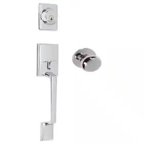 Delaney Hardware 744110078404 Capri Bright Chrome Single Cylinder Deadbolt Entry Door Handleset