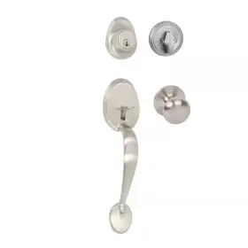 Delaney Hardware 744110155198 Tralee Satin Nickel Single Cylinder Deadbolt Entry Door Handleset