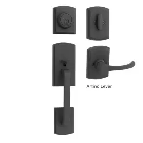 Delaney Hardware 744110853711 Italian Collection Visconti Single Cylinder Black Door Handleset With Artino Int